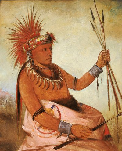 Wos-cóm-mun, hombre ocupado, un valiente de George Catlin