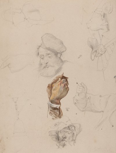 Una página de estudios de George Cattermole