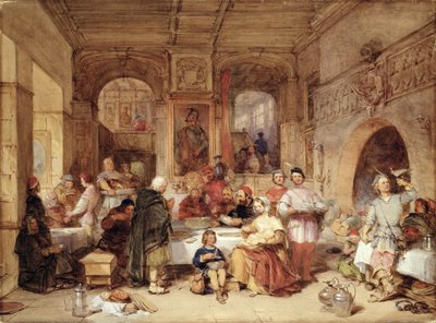 Cena en el Gran Salón de George Cattermole