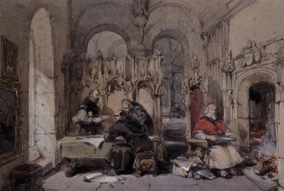 La biblioteca de los monjes de George Cattermole