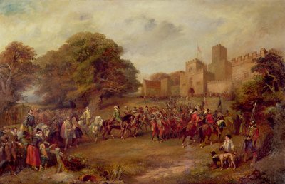 Visita del Rey Jacobo I a Hoghton Tower en 1617 de George Cattermole