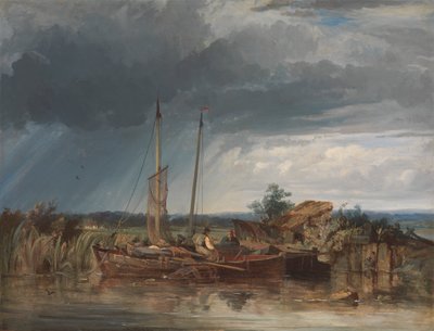 Dos barcos de pesca en las orillas de aguas interiores de George Chambers