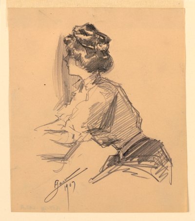 Mujer sentada de George Charles Aid