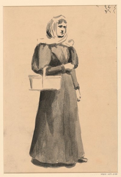 Mujer con una Cesta de George Charles Aid