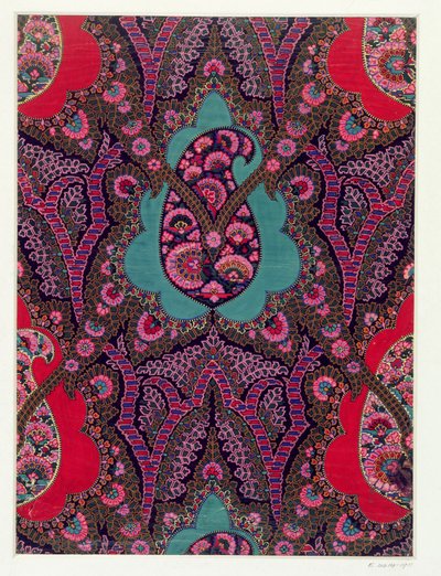 Diseño de tela para chales de Paisley, c.1871 de George Charles Haite