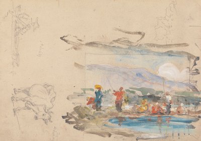 Una piscina con cifras de George Chinnery