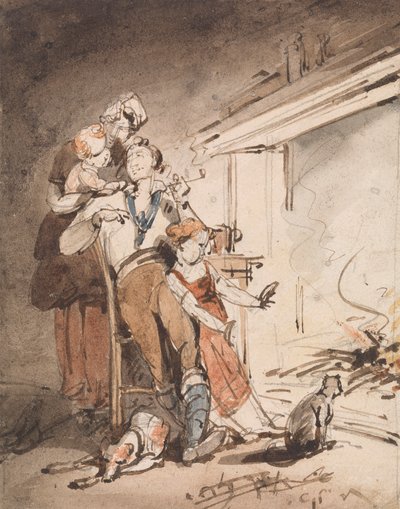 Un marinero y su familia de George Chinnery