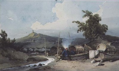 Viviendas en barcos, Macao, China de George Chinnery