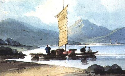 Barco con vela amarilla, China de George Chinnery