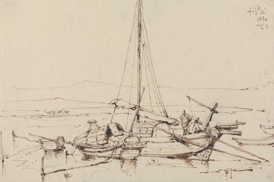 Barcos chinos, 1834 de George Chinnery