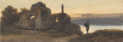 Templo junto al lago de George Chinnery