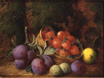 Ciruelas y fresas de George Clare