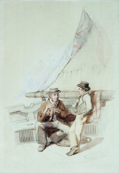 Bramble y Jack llevados a un puerto francés de George Clarkson Stanfield