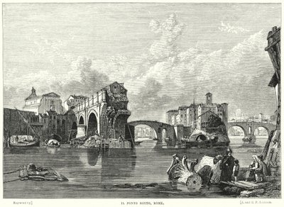 Il Ponto Rotto, Roma de George Clarkson after Stanfield