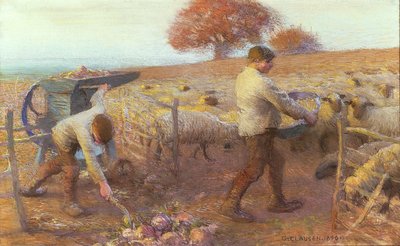 Un redil al atardecer de George Clausen