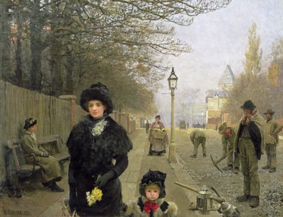 Una mañana de primavera, Haverstock Hill, 1881 de George Clausen