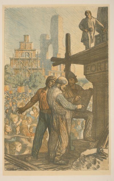 Trabajadores de la construcción en una multitud La reconstrucción de Bélgica (título original) Gran guerra: los esfuerzos y los ideales de Gran Bretaña (título de la serie) The Great War: Britain
