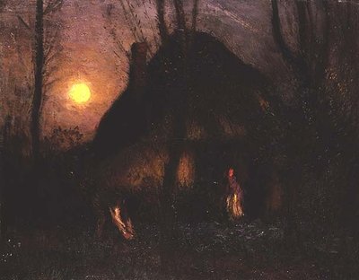 Cabaña a la Luz de la Luna de George Clausen
