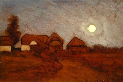 Granja a la luz de la luna de George Clausen