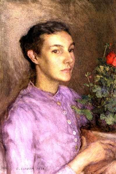 Niña y maceta de George Clausen