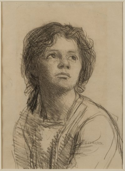 Cabeza y Hombros de una Mujer Joven de George Clausen