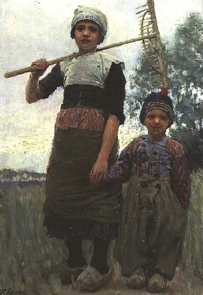 Pequeños segadores, Holanda del Norte de George Clausen