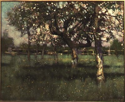 Escena de huerto, mediados de 1880 de George Clausen