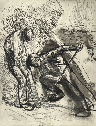 Apuntalando el pajar, c.1900 de George Clausen