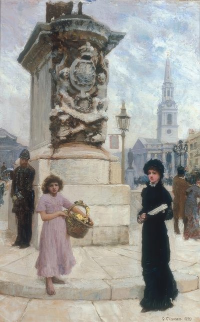 La vendedora de flores, Trafalgar Square de George Clausen