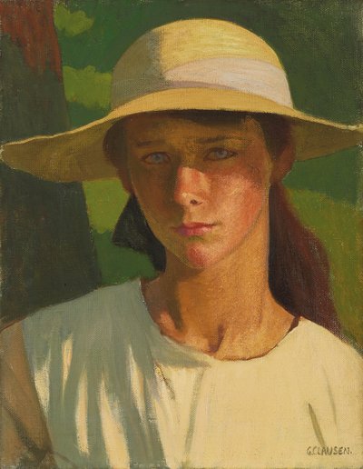 La doncella de cabello castaño de George Clausen