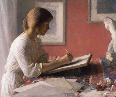 El estudiante, c.1908 (óleo sobre lienzo) de George Clausen
