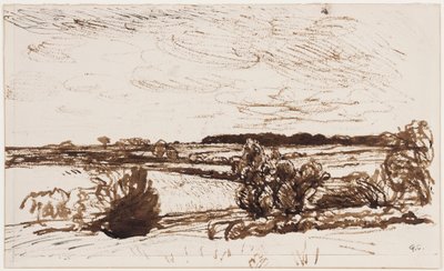 Paisaje ventoso de George Clausen