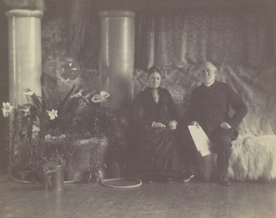 El Sr. y la Sra. Charles L. Tiffany en el estudio de Louis C. Tiffany de George Collins Cox