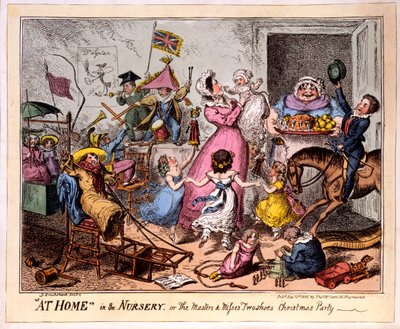 En casa en la guardería, o la fiesta de Navidad de los maestros y señoritas dos zapatos, 1835 de George Cruikshank