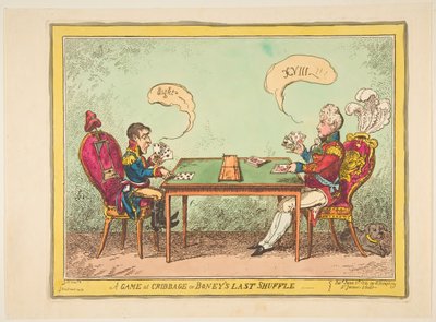 Un Juego de Cribbage o El Último Barajeo de Boney de George Cruikshank