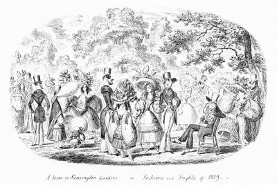 Una escena en Kensington Gardens, o modas y sustos de 1829 de George Cruikshank