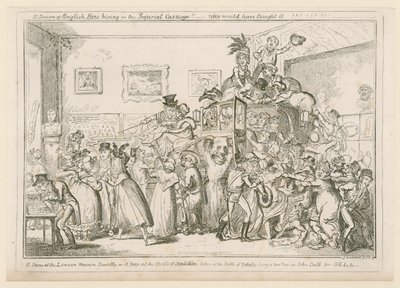 Una escena en el Museo de Londres Piccadilly de George Cruikshank