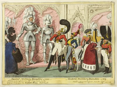 Dandis militares antiguos y modernos de 1450 de George Cruikshank