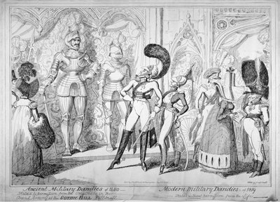 Dandis militares antiguos y modernos de George Cruikshank