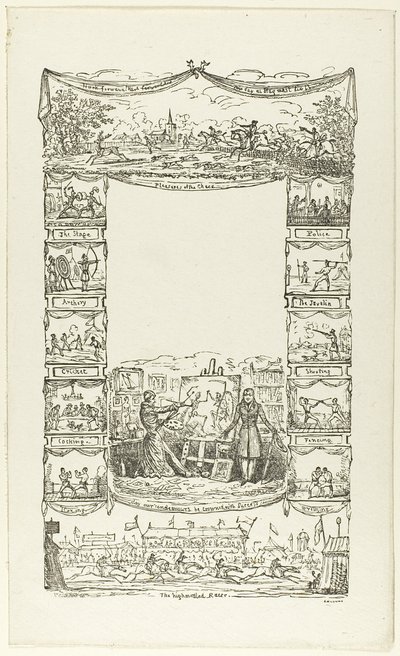Anécdotas: Borde para una página de título de George Cruikshank