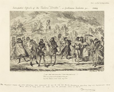 Efectos anticipados de la "huelga" de los sastres de George Cruikshank