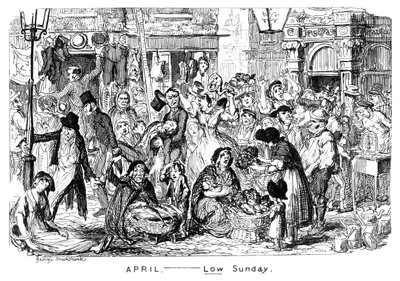 Abril - Domingo bajo, siglo XIX de George Cruikshank