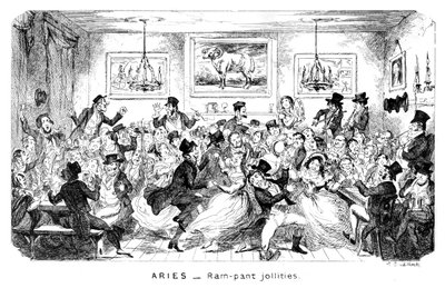 Aries - Jolgorio rampante, siglo XIX de George Cruikshank
