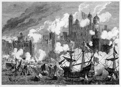 Ataque a la Torre de San Tomás por el Duque de Suffolk, 1554 de George Cruikshank