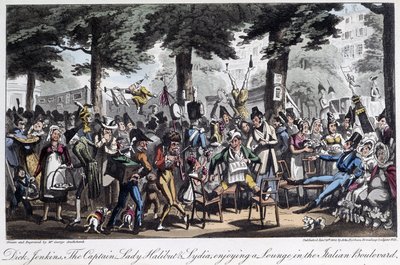 Boulevard des Italiens - en "Life in Paris" por David Carey, Londres de George Cruikshank