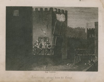 La fuga de Courtenay de la Torre de George Cruikshank
