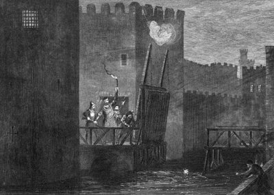 La fuga de Courtenay de la Torre, 1840 de George Cruikshank