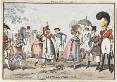 ‘Dandies de 1817 y Monstruosidades de 1818’, 1818 de George Cruikshank