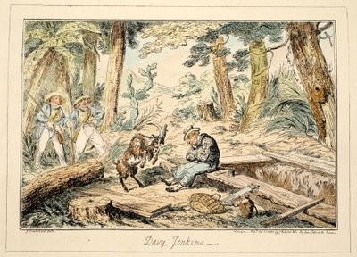 Davy Jenkins, de Greenwich Hospital, una Serie de Bocetos Navales, Descriptivos de la Vida de un Hombre de Guerra, pub. 1826 de George Cruikshank