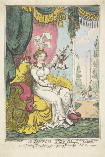 El príncipe de Orange como juguete para la princesa Charlotte, 1814 Un juguete holandés !!! - o, un bonito juguete para una joven princesa !!! (título en el objeto) de George Cruikshank